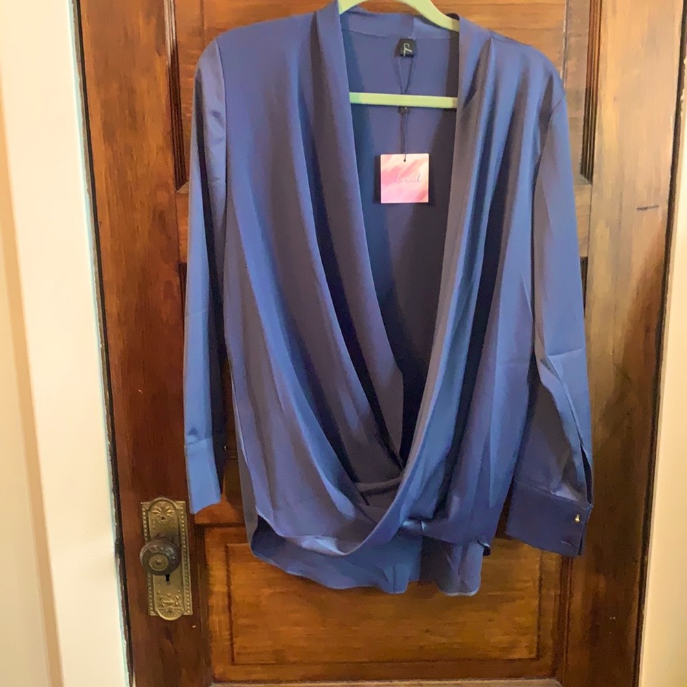 Silk Flowy Blouse with gold buttons